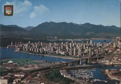Aerial View of English Bay and Downtown Vancouver Postcard