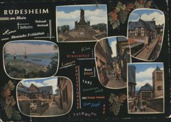 Rüdesheim am Rhein Multi-View, Nationaldenkmal & Seilbahn Postcard