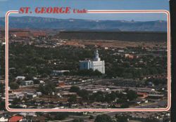 Overall View of City and LDS Temple Postcard