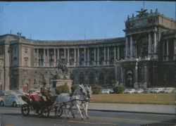 Neue Hofburg with Fiaker Horse-Drawn Carriage Postcard