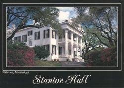 Stanton Hall Greek Revival Mansion with Azaleas Postcard