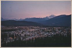 Twilight View of Jasper Townsite and Canadian Rockies Postcard