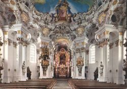 Interior of the Wieskirche Pilgrimage Church Postcard