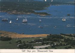Tall Ships pass Hammersmith Farm, Narragansett Bay Postcard