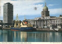 Liberty Hall, Customs House and River Liffey Postcard