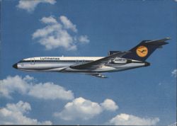 Lufthansa Boeing 727 Europa Jet in Flight Postcard