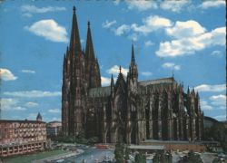 Cologne Cathedral Southern Side and Dom Hotel Postcard
