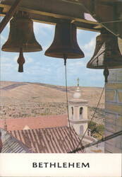 Christmas Bells of Bethlehem and Church Tower Postcard