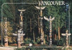 Totem Poles in Stanley Park Postcard