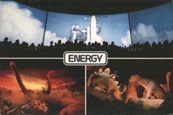 Universe of Energy Dinosaurs and Rocket Launch, EPCOT Center Postcard