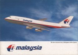 Malaysia Airlines Boeing 747-400 New Corporate Look Postcard