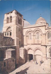 Church of Holy Sepulchre with Domes and Arched Entrance Postcard