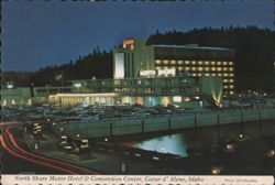 North Shore Motor Hotel & Convention Center at Night Postcard