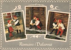 Romans i Dalarna Children in Traditional Folk Costumes Postcard