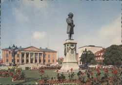 Stortorget with Carl XI Statue and Town Hall Postcard