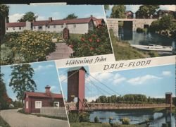 Wooden Suspension Bridge and Local Multi-View Scenes Postcard