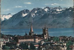 La Cathédrale et les Alpes, Lausanne-Ouchy Postcard
