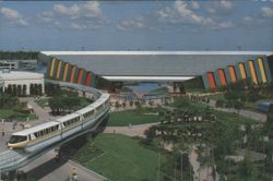 Universe of Energy Pavilion and Monorail, EPCOT Center Postcard