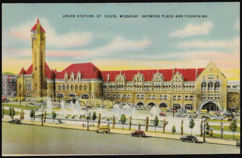 Union Station, Aloe Plaza and Fountains St. Louis Missouri