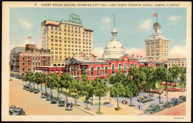 Court House Square, City Hall and Tampa Terrace Hotel Florida