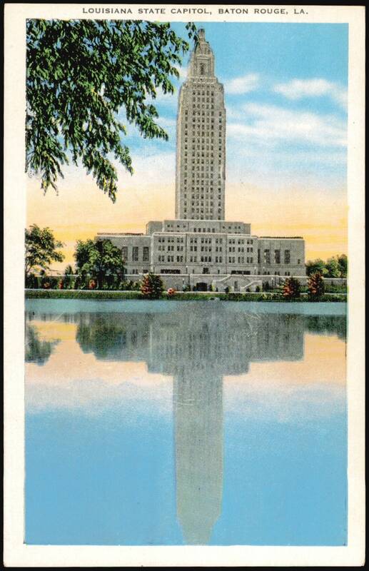Louisiana State Capitol with Reflection Baton Rouge
