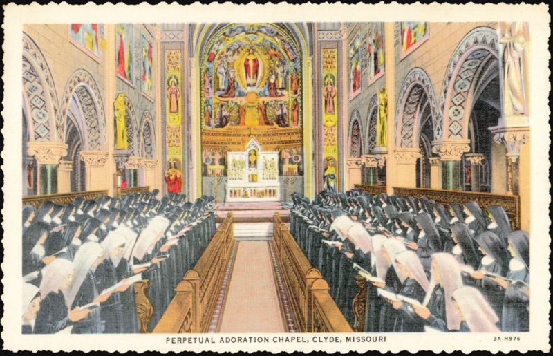Perpetual Adoration Chapel Interior with Nuns Clyde Missouri