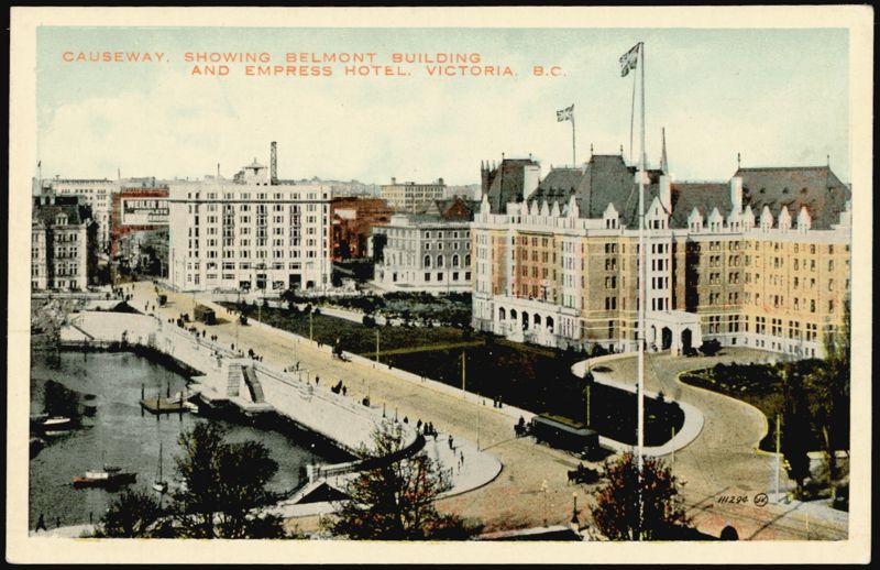 Causeway, Belmont Building and Empress Hotel Victoria BC Canada