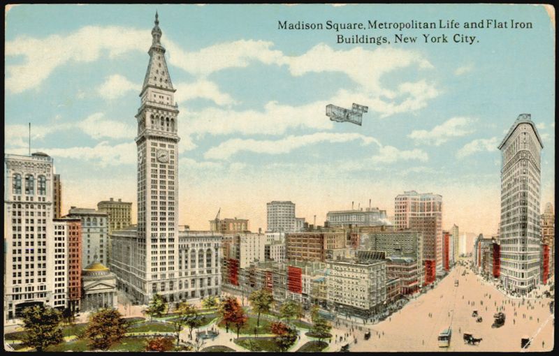 Madison Square, Metropolitan Life and Flat Iron Buildings New York City