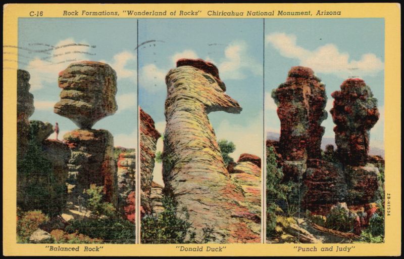 Chiricahua National Monument Rock Formations: Balanced, Donald Duck, Punch and Judy Arizona