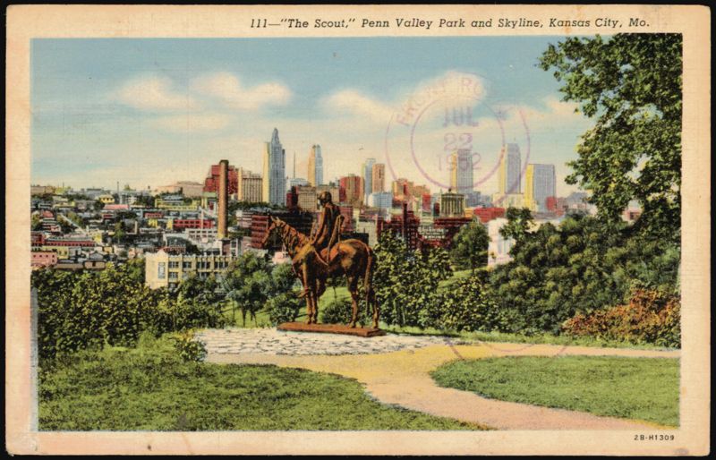The Scout, Penn Valley Park and Skyline, Kansas City, MO Missouri