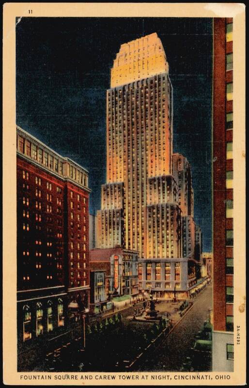 Fountain Square and Carew Tower at Night Cincinnati Ohio