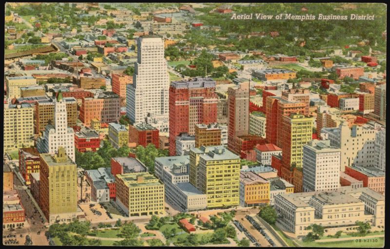 Aerial View of Memphis Business District Tennessee
