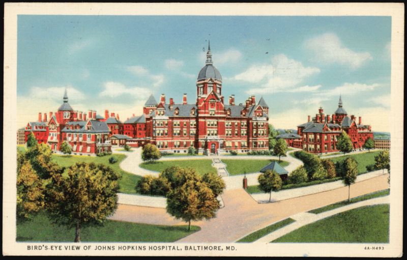 Bird's-Eye View of Johns Hopkins Hospital Baltimore Maryland