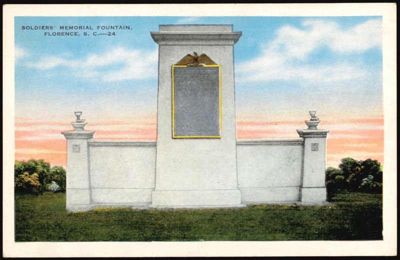 Soldiers' Memorial Fountain, Florence, SC South Carolina