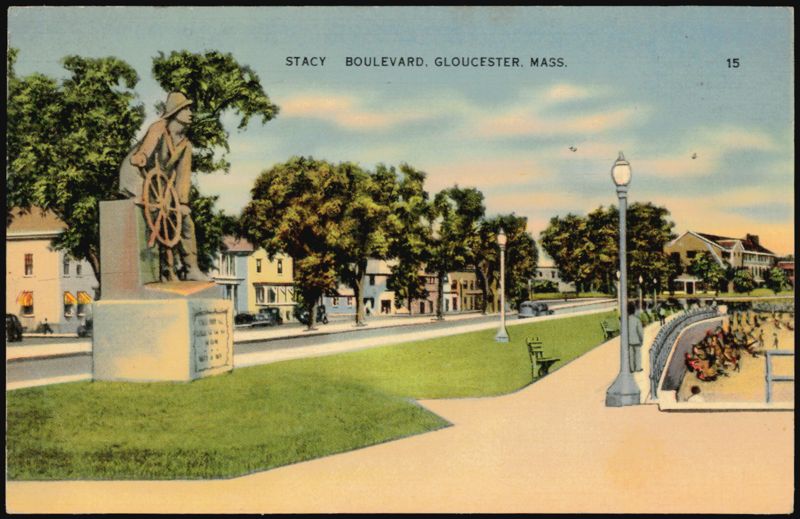 Stacy Boulevard, Man at the Wheel Statue Gloucester Massachusetts