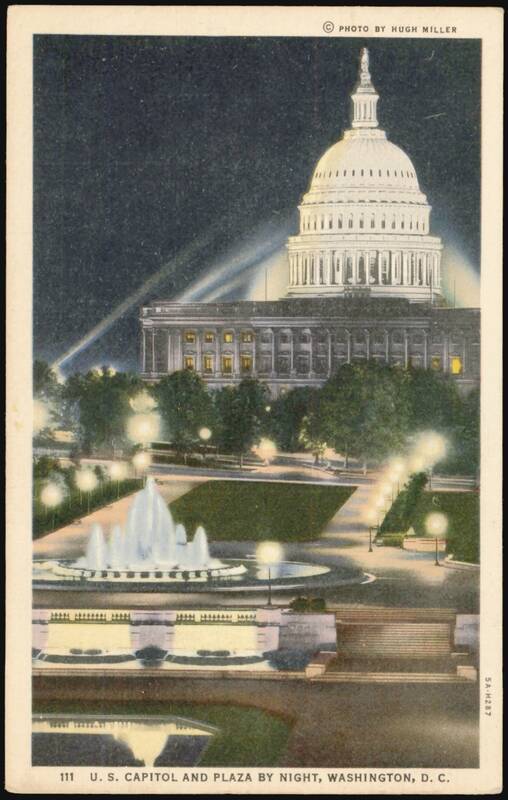 U.S. Capitol and Plaza by Night Washington District of Columbia