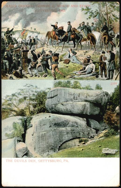 Major General George G. Meade & Staff, Devil's Den, Gettysburg Pennsylvania