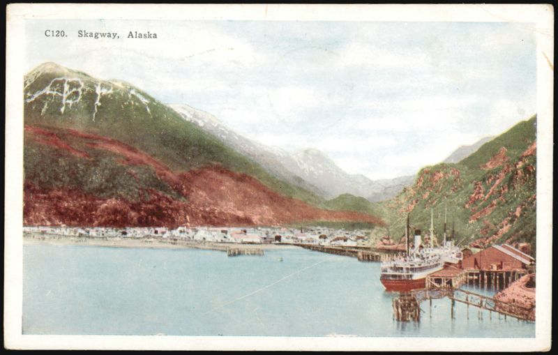 Skagway Harbor with Ships & Mountains Alaska