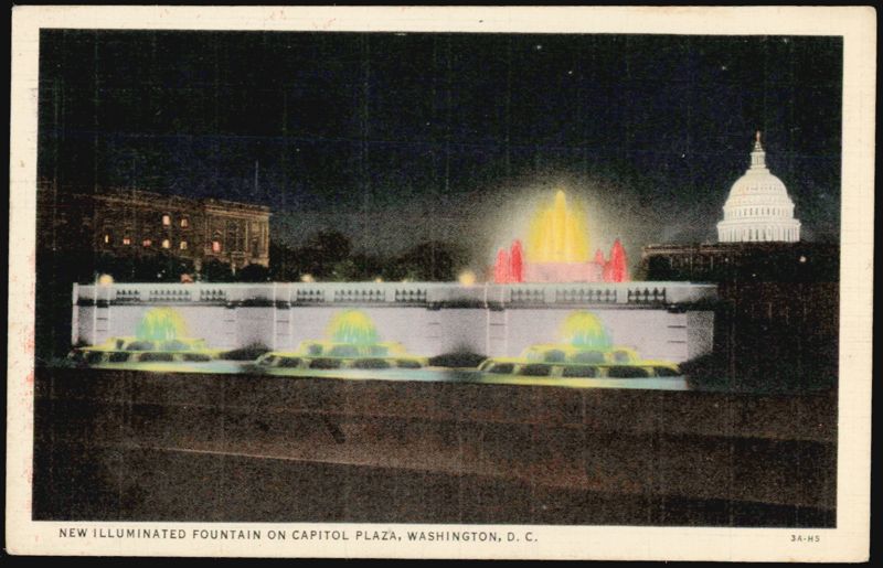 New Illuminated Fountain on Capitol Plaza Washington District of Columbia