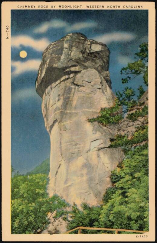 Chimney Rock by Moonlight, Western North Carolina