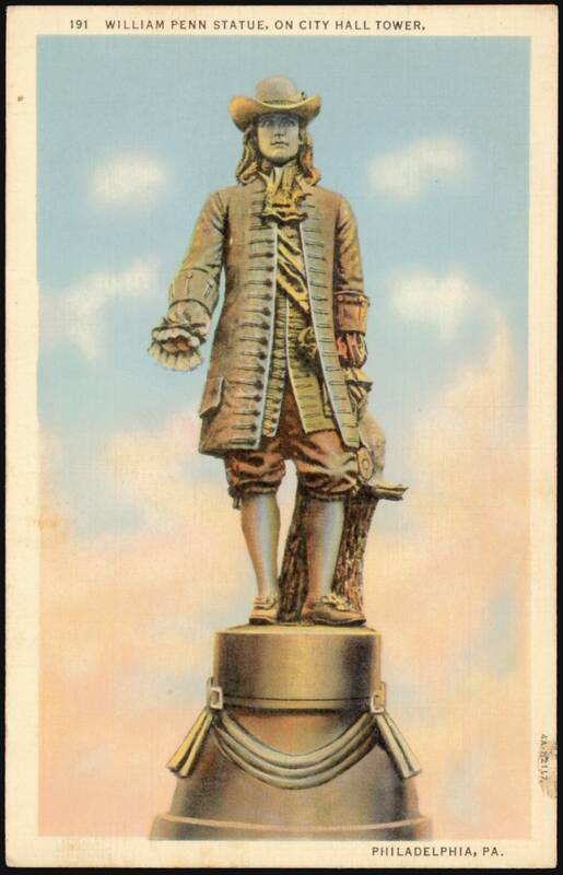 William Penn Statue, on City Hall Tower Philadelphia Pennsylvania