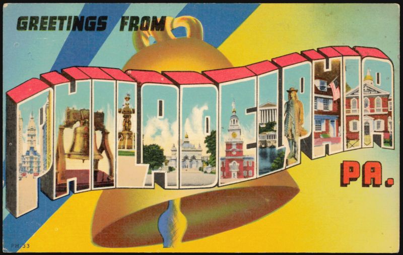 Greetings From Philadelphia PA Large Letter View Pennsylvania