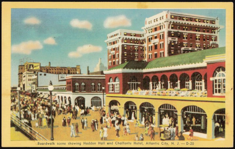 Boardwalk, Haddon Hall & Chalfonte Hotel, Atlantic City New Jersey
