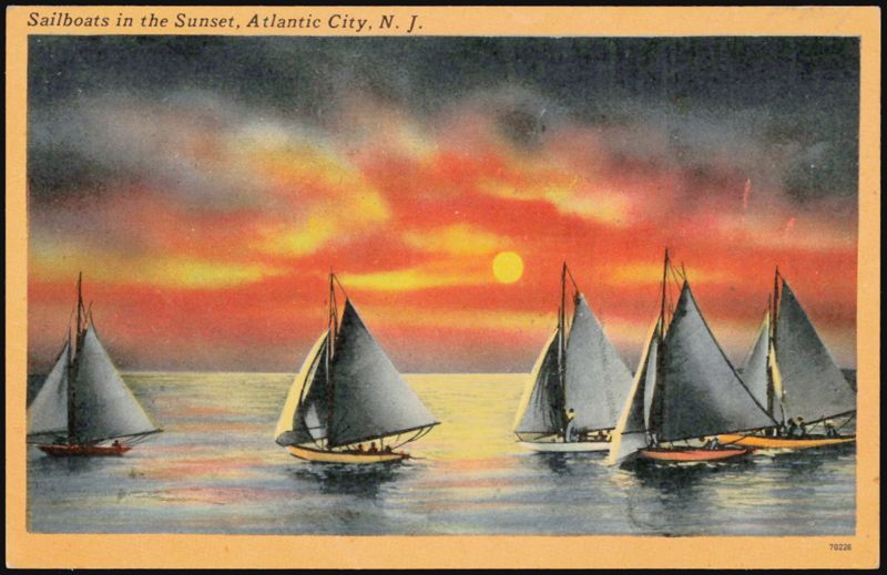 Sailboats in the Sunset Atlantic City New Jersey