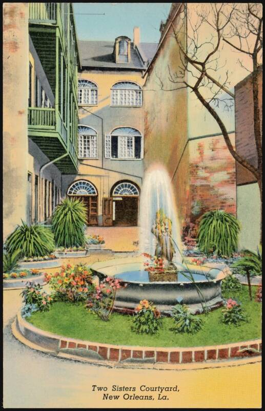 Two Sisters Courtyard, Fountain, New Orleans, LA Louisiana