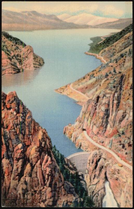 Shoshone Dam and Lake on Cody Road, Yellowstone Park Wyoming