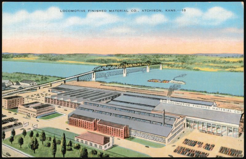 Locomotive Finished Material Co. Atchison, KS - Aerial View Kansas