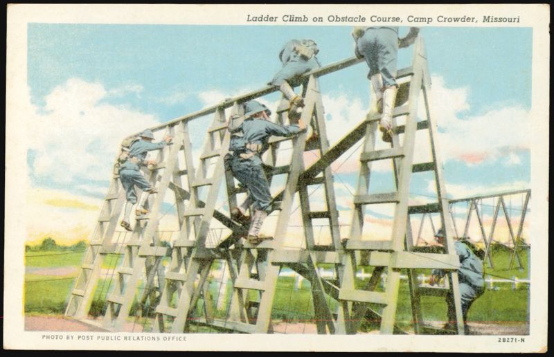 Ladder Climb on Obstacle Course, Camp Crowder, Missouri