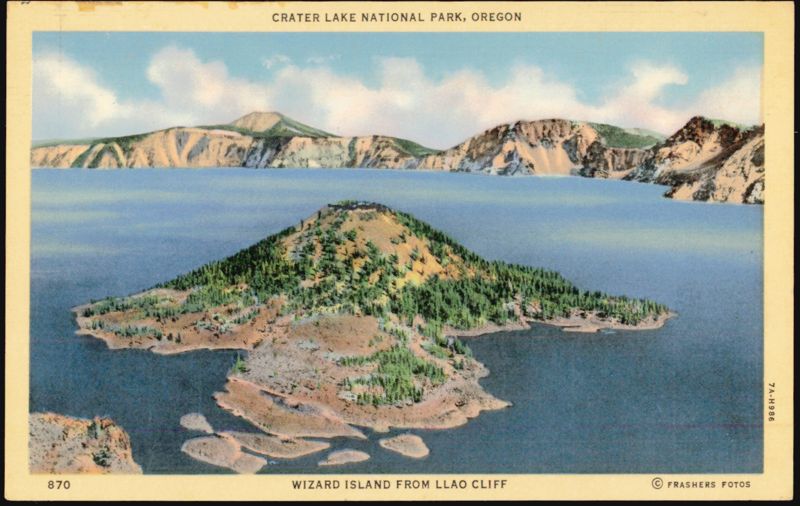Wizard Island from Llao Cliff, Crater Lake National Park Oregon