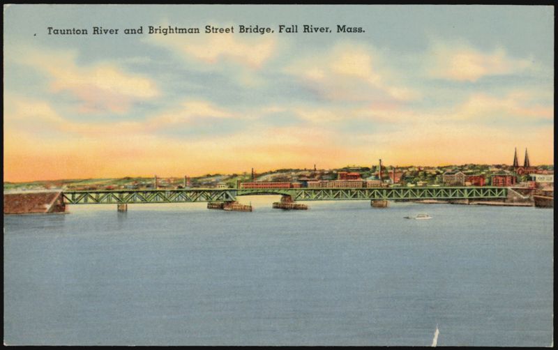 Taunton River and Brightman Street Bridge Fall River Massachusetts